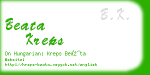 beata kreps business card